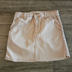 3/$6 Girls Jessica Simpson Dusty Pink Denim "sage" Skirt w/braided Trim Size 12